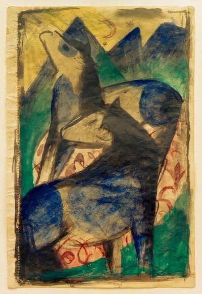 Two Blue Horses by Franz Marc